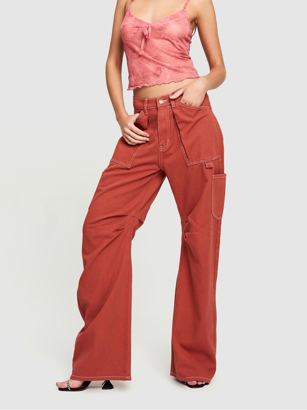 Lioness Miami Vice Pants, Red  - XXS